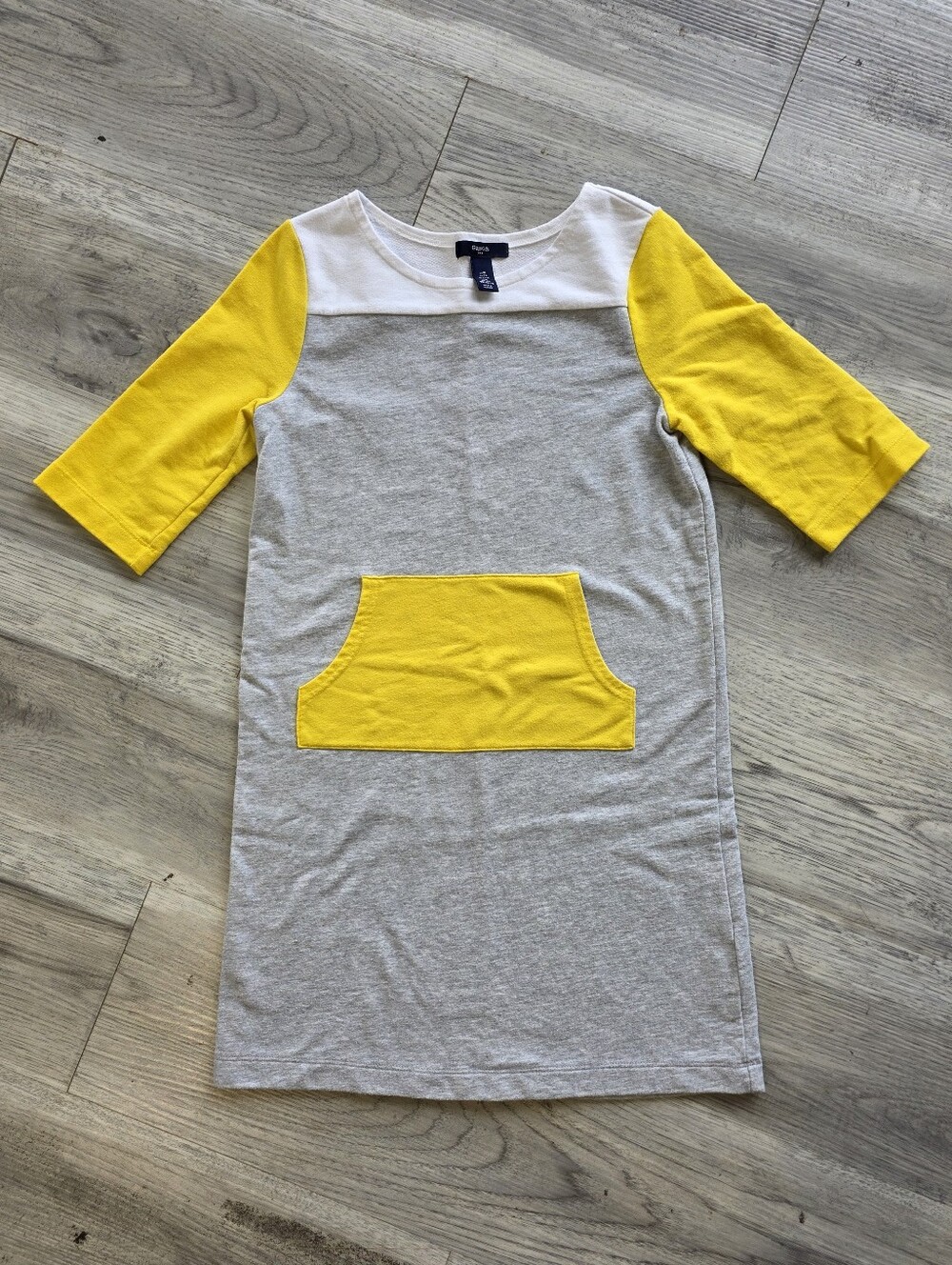 GAP Kids Girls XL Gray Yellow Pocket Dress